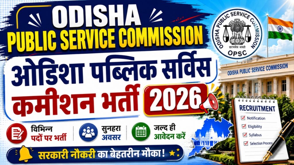 Odisha Public Service Commission Bharti 2026 | ओडिशा पब्लिक सर्विस कमीशन भर्ती 2026