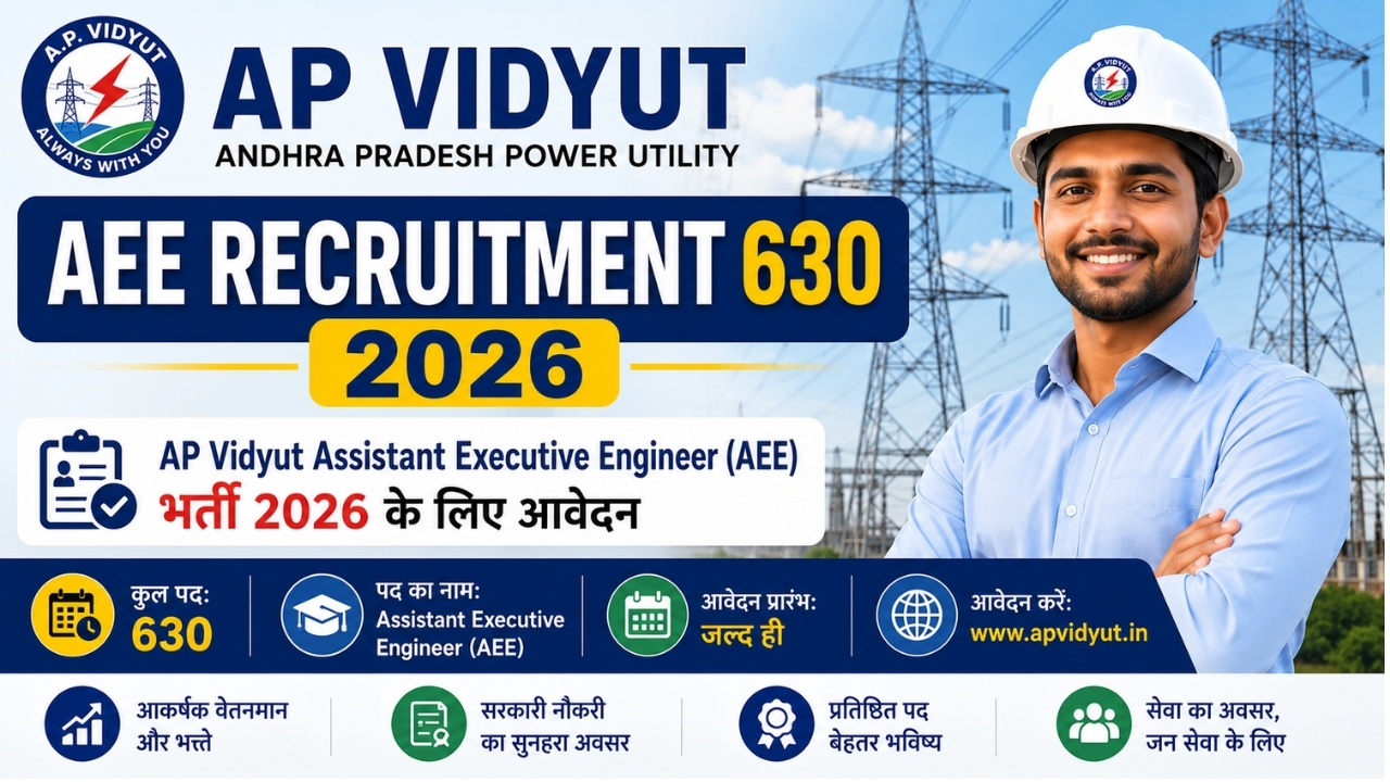 AP Vidyut AEE Recruitment 630 Recruitment 2026: AP Vidyut Assistant Executive Engineer (AEE) भर्ती 2026 के लिए आवेदन