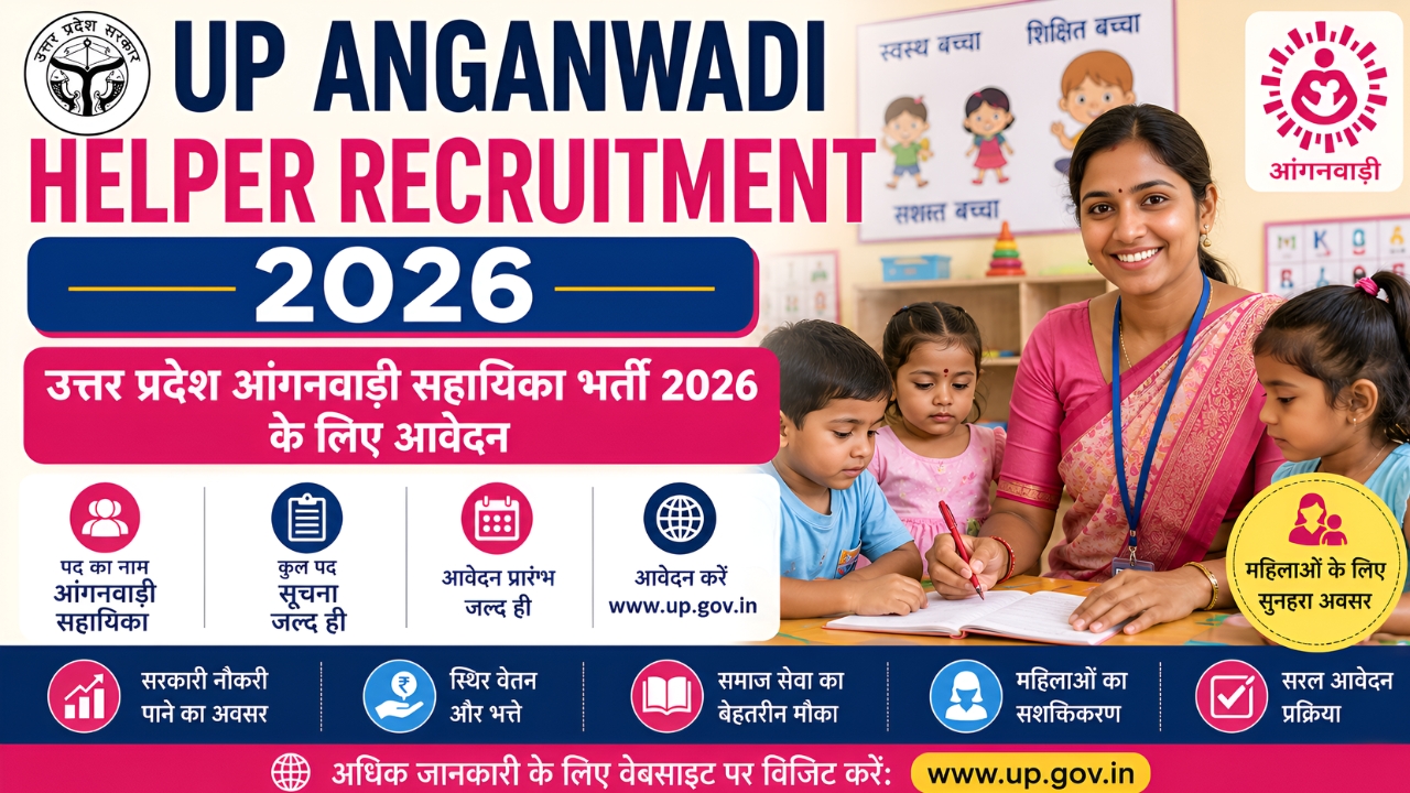 UP Anganwadi Helper Recruitment 2026: उत्तर प्रदेश आंगनवाड़ी सहायिका भर्ती 2026 के लिए आवेदन